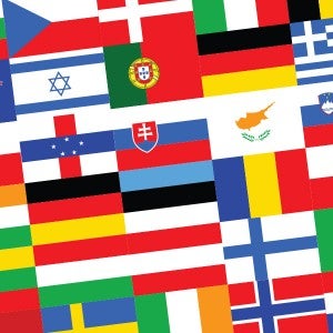 World flags of countries who do not allow testing of cosmetics on animals